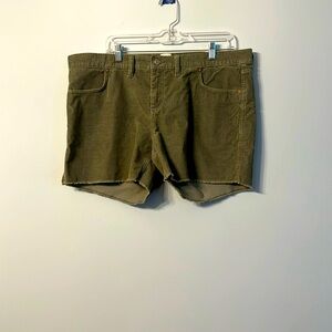 Olive Green Corduroy Shorts